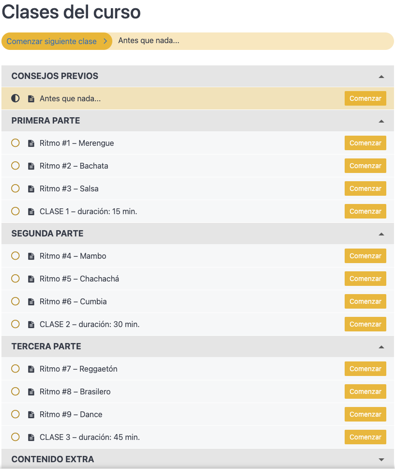 Debes suscribirte para ver todas las clases.